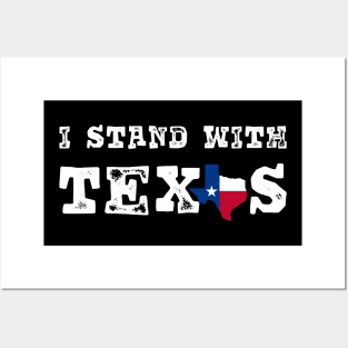 i stand with texas usa white text Posters and Art